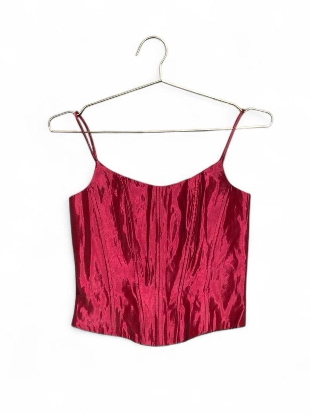 Vintage Michaelangelo Red Satin Corset Cami Top Size 4 Made in USA
